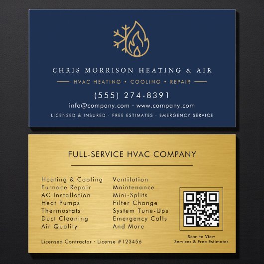 HVAC Reparatie & Installatie QR Code Visitekaartje