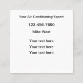 HVAC Residential Commercial AC Repair Vierkante Visitekaartje (Achterkant)