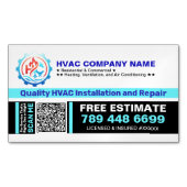 HVAC Service (Eigen logo, naam, QR-code, slogan) Magnetisch Visitekaartje (Voorkant)