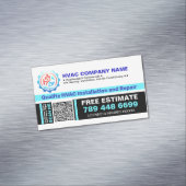 HVAC Service (Eigen logo, naam, QR-code, slogan) Magnetisch Visitekaartje (Voorbeeld)
