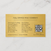 HVAC-service- en installatie-QR-code Visitekaartje (Achterkant)