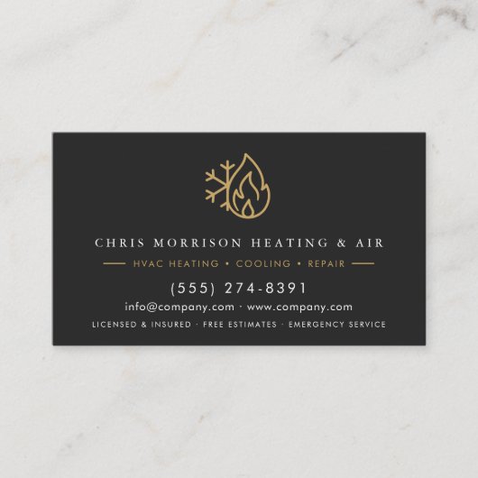 HVAC Service & Installation QR Code Visitekaartje (Voorkant)