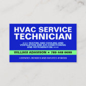 HVAC Service Technicus Functie Visitekaartje (Voorkant)