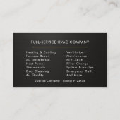HVAC Services Company Black Gold Metallic Visitekaartje (Achterkant)