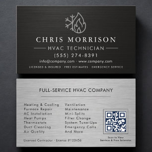 HVAC-services QR-code zwart Visitekaartje
