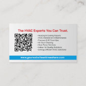 HVAC Services – Verwarming, ventilatie, AC Visitekaartje (Achterkant)
