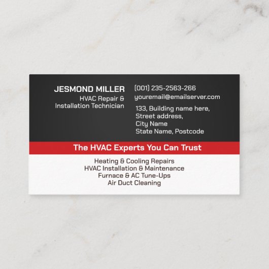 HVAC-services Visitekaartje (Achterkant)