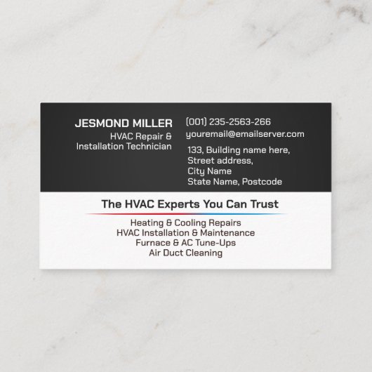 HVAC-services Visitekaartje (Achterkant)