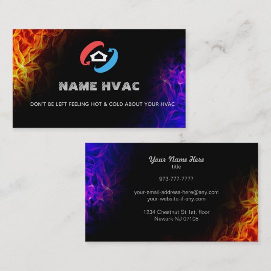 HVAC Slogans Visitekaartjes (Voorkant / Achterkant)