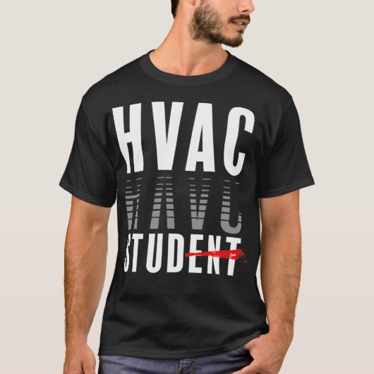 HVAC Stud Student Afstuderen Verwarming HVAC Tech T-shirt (Voorkant)