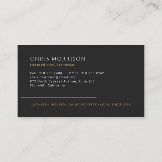 HVAC Tech AC Heating Cooling Heat Service Visitekaartje (Achterkant)