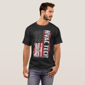 Hvac Tech American Flag Funny citeert Gezegden  T-shirt (Voorkant volledig)