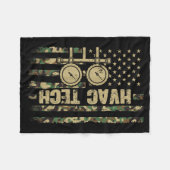 Hvac Tech Amerikaanse Vlag Camouflage 4 juli Fleece Deken (Voorkant (Horizontaal))