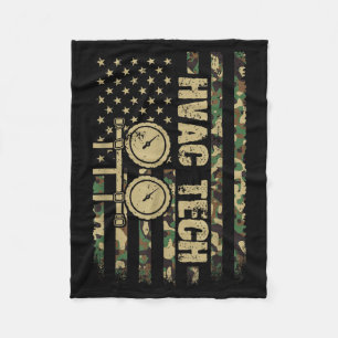 Hvac Tech Amerikaanse Vlag Camouflage 4 juli Fleece Deken