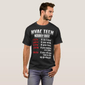 HVAC Tech Hourly Rate T Shirt  (Voorkant volledig)
