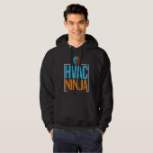 HVAC Tech   HVAC Ninja Humor HVAC Mechanic Hoodie (Voorkant volledig)