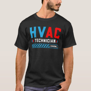 HVAC Tech Laadt Toekomstige HVAC Tech Monteur In T-shirt