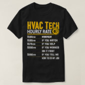 HVAC Tech Uurtarief Grappige HVAC Technicus AC Rep T-shirt (Design voorkant)