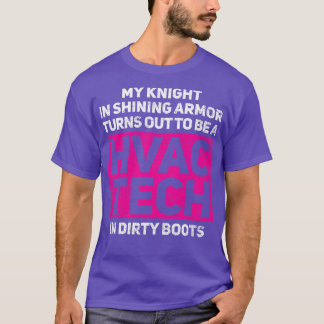 HVAC Tech Vriendin vrouw noodlijdend T-shirt
