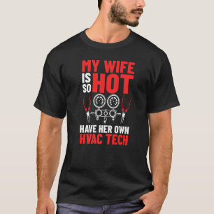 Hvac-technici die ventilatie-luchtconditie verwarm t-shirt