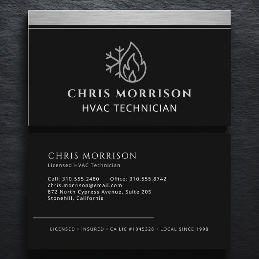HVAC Technician AC Heating Cooling Heat Visitekaartje