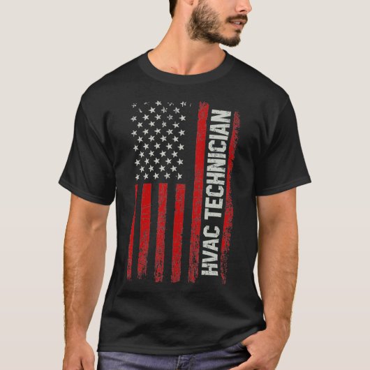 HVAC Technician Amerikaanse vlag hvac _1 T-shirt (Voorkant)