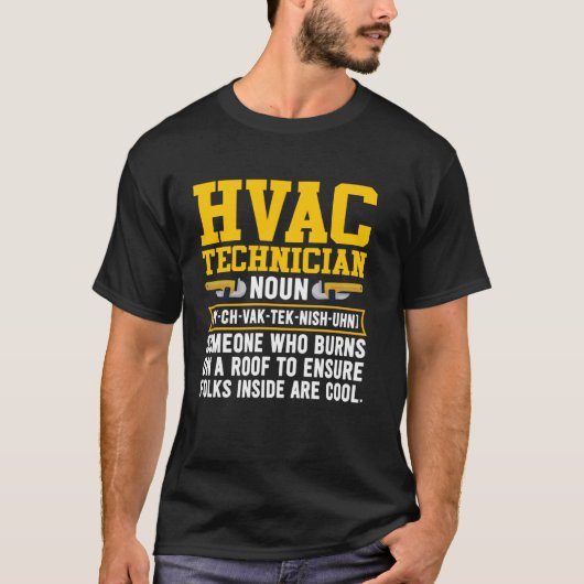 HVAC Technician Definition HVAC Tech Mechanic Repa T-shirt (Voorkant)