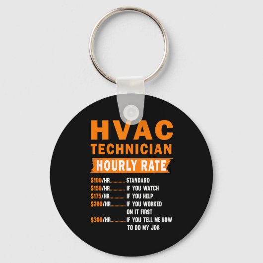 Hvac Technician Hourly Rate Funny Hvac Mechanic Sa Sleutelhanger (Voorkant)