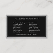 HVAC Technician Industrial Metallic Visitekaartje (Achterkant)