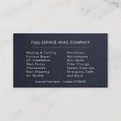 HVAC Technician Navy Blue Gold Modern Visitekaartje (Achterkant)
