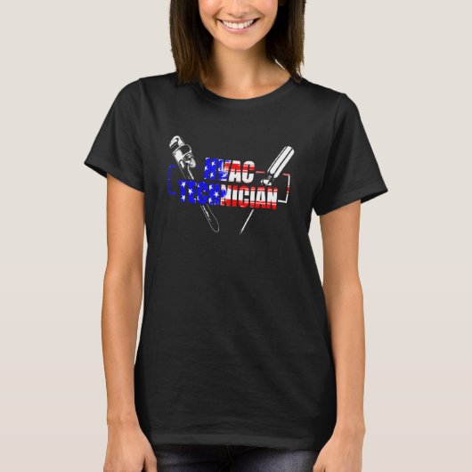 HVAC Technician USA Flag   HVAC Tech T-shirt (Voorkant)