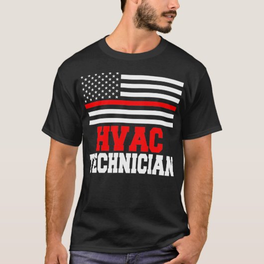 HVAC Technician USA Vlaggen Grappige HVAC Tech T-shirt (Voorkant)