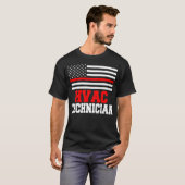 HVAC Technician USA Vlaggen Grappige HVAC Tech T-shirt (Voorkant volledig)