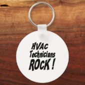 HVAC Technicians Rock! Button Sleutelhanger (Voorkant)