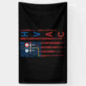 HVAC-technicus Amerikaanse vlag Amerikaanse Vintag Spandoek (Verticaal)