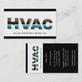 HVAC-technicus B/W gespiegeld Visitekaartje (Voorkant / Achterkant)