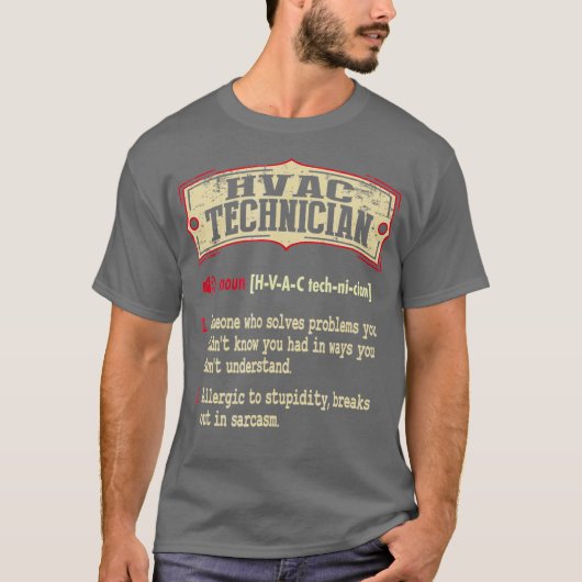 HVAC-technicus dictionary Term Sarcastic T-shirt (Voorkant)