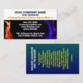 HVAC-technicus en -aannemer | Professionele slagzi Visitekaartje (Voorkant / Achterkant)