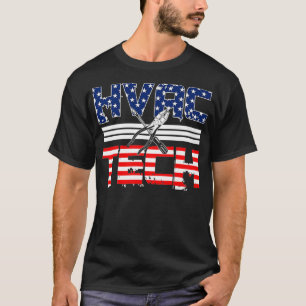 HVAC-technicus geeft patriottische Amerikaanse vla T-shirt