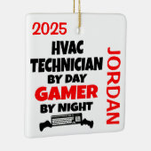 HVAC-technicus houdt van videospelletjes spelen Keramisch Ornament (Rechts)
