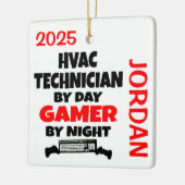 HVAC-technicus houdt van videospelletjes spelen Keramisch Ornament (Links)