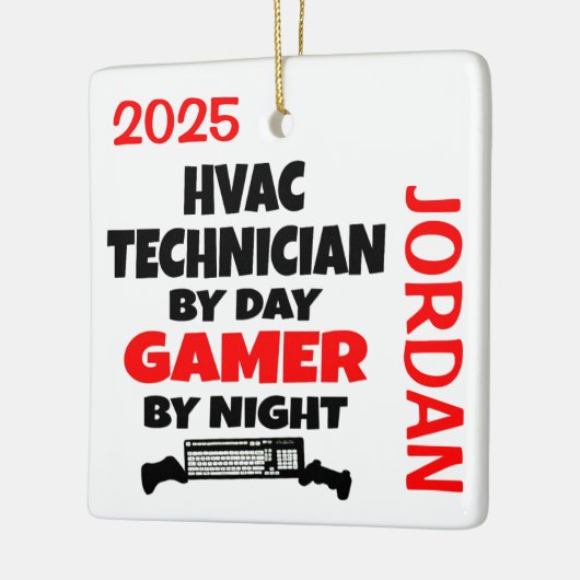 HVAC-technicus houdt van videospelletjes spelen Keramisch Ornament (Links)