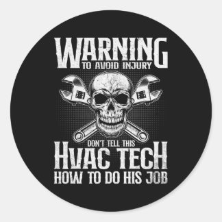 HVAC-technicus HVAC Tech op de rug Ronde Sticker