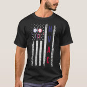 HVAC-technicus Man Amerikaanse vlag Verenigde Stat T-shirt (Voorkant)