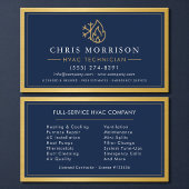 HVAC-technicus Navy Blue Metallic Goud Visitekaartje