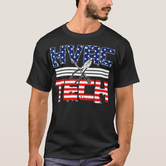 HVAC-technicus schetst ontwerp achter kleding P T-shirt (Voorkant)