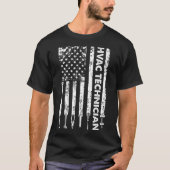 HVAC-technicus US Flag Funny HVAC Tech  T-shirt (Voorkant)