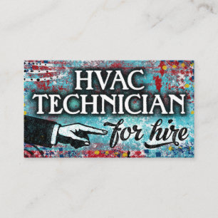 HVAC-technicus voor hire Visitekaartjes - blauw ro