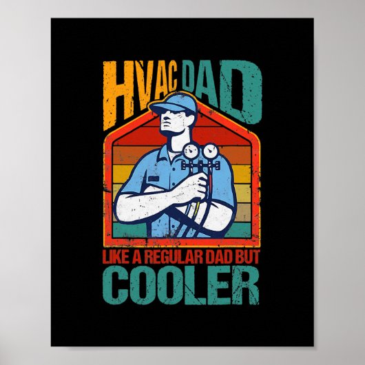 HVAC-vader, koeler Funny HVAC-technicus vader Poster (Voorkant)