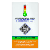 HVAC Verwarming & Airconditioning | QR-code & Logo Magnetisch Visitekaartje (Voorkant Verticaal)